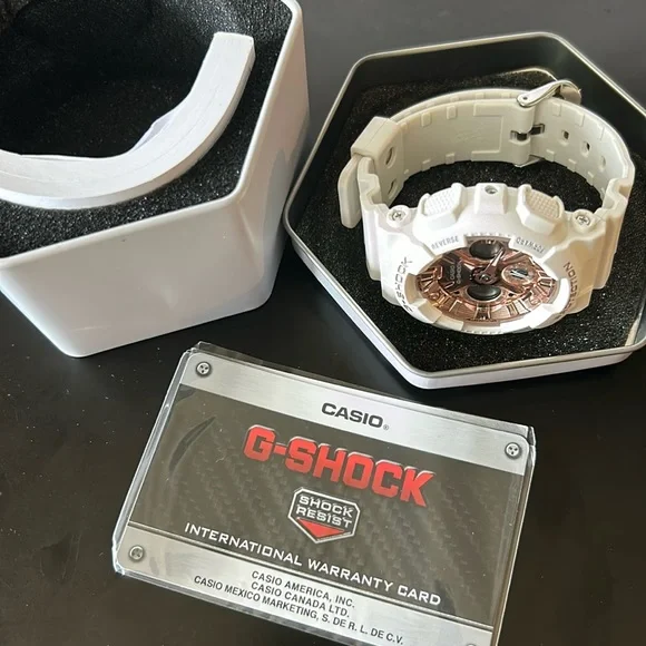 G Shock Light Cream band with a Rose Gold face, new in box - Picture 2 of 4